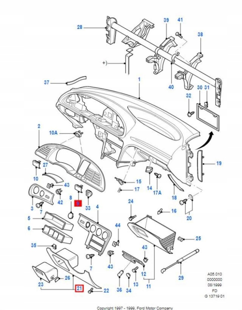 фото №10, Пластик защита консоли ford mondeo 92-96