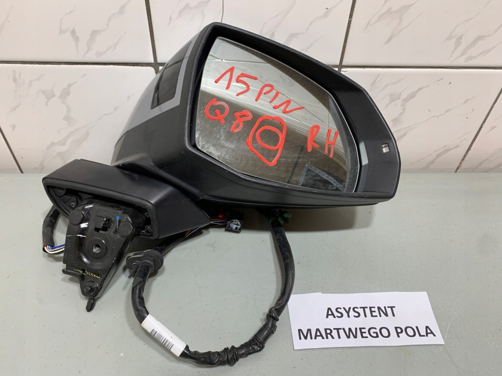 фото №1, Дзеркало зовнішнє audi q8 4m8 4m праве 15 pin асистент система контролю сліпих зон