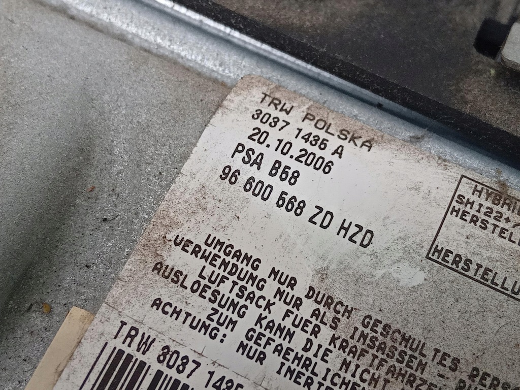 фото №6, Подушка air bag колінна citroen c4 grand picasso