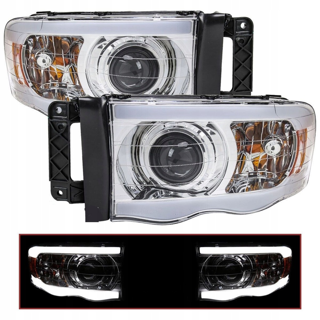 фото №1, Фары перед хром led dodge ram 1500 2500 3500 pickup 02-05