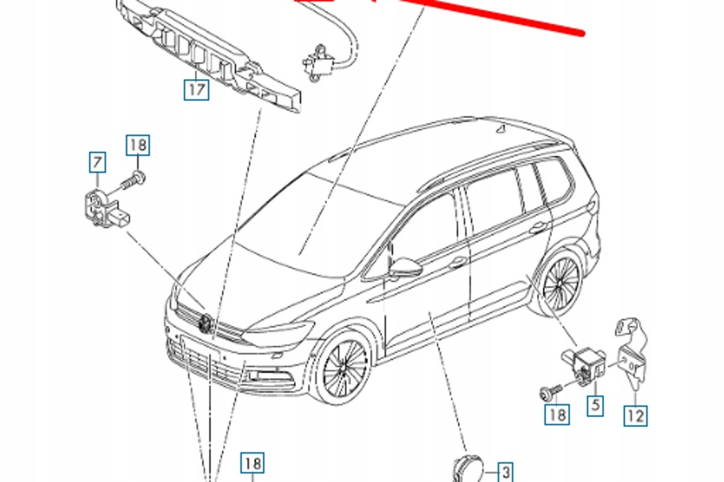 фото №8, Volkswagen touran mk2 датчик захисту пішоходів новий оригінальний 5ta959109c
