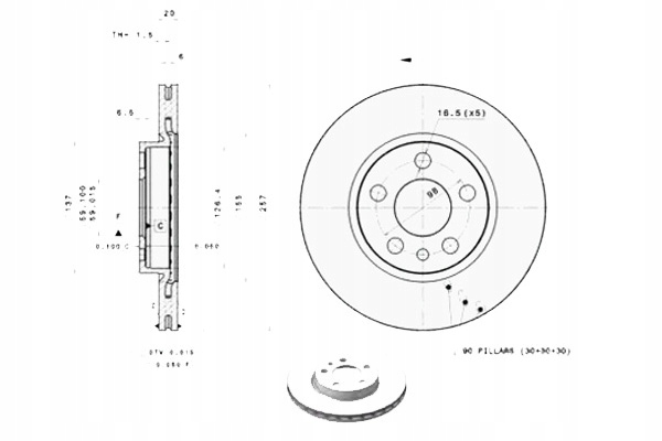 фото №1, Brembo тормозные диски тормозные 2szt. перед l/p fiat scudo