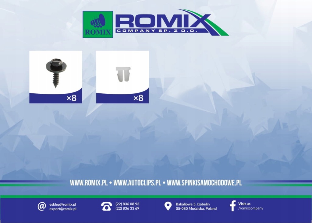 фото №2, Клипса набор moc. подкрылок fiat stilo szt romix