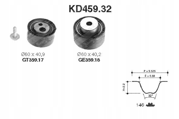 фото №2, Snr грм kpl. ремень + ролик citroen c5 i, c8