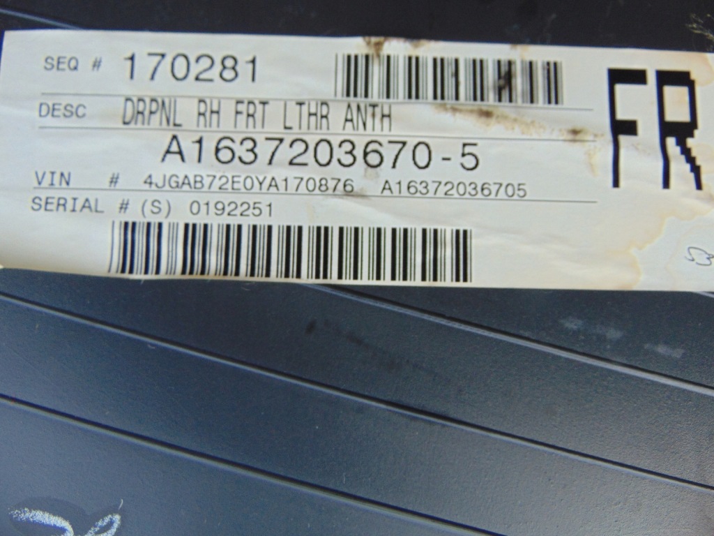 Обшивка обивка дверь правая правый перед mercedes ml w163 европа с Разборки