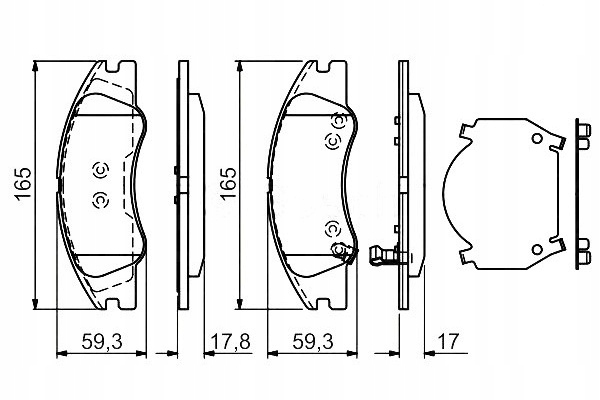 фото №1, Bosch комплект тормозных колодок ham. перед kia cerato 1.5d-2