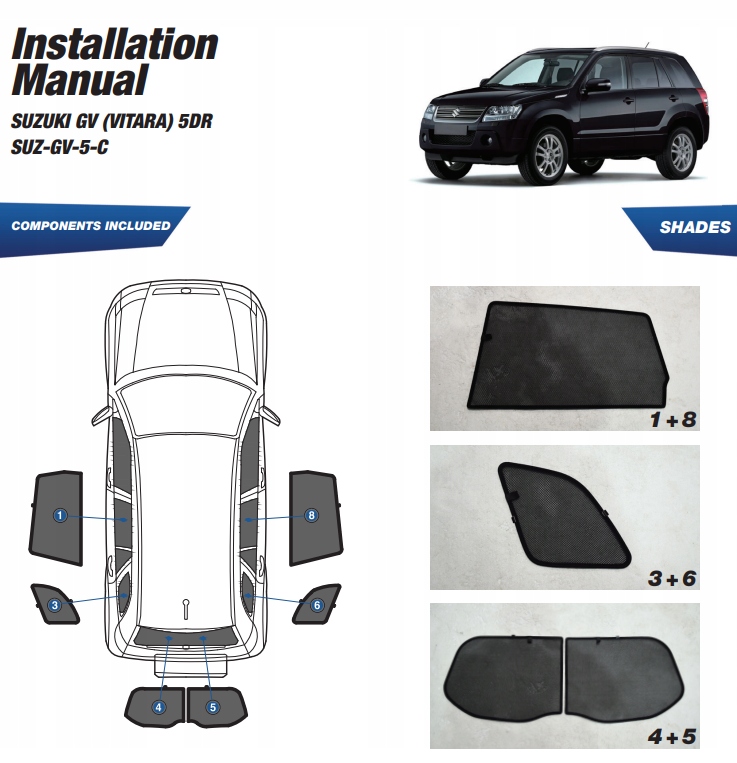 фото №15, Шторки suzuki vitara 5d 2015- захист шторка сонцезахисні
