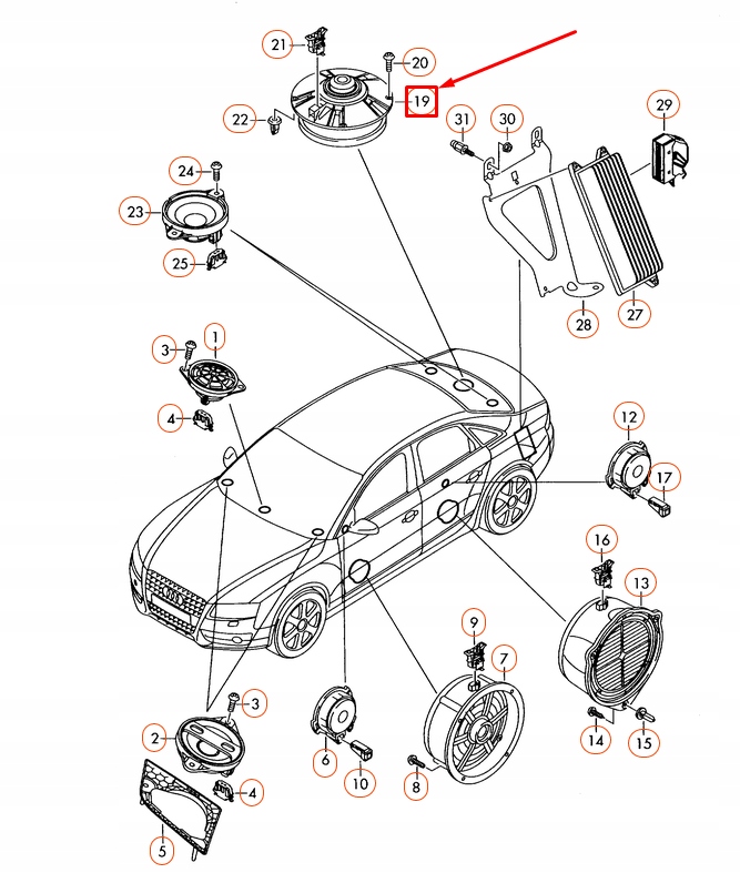 фото №9, Audi a4 b8 задний панель динамика басовый 8t0035412 оригинальный