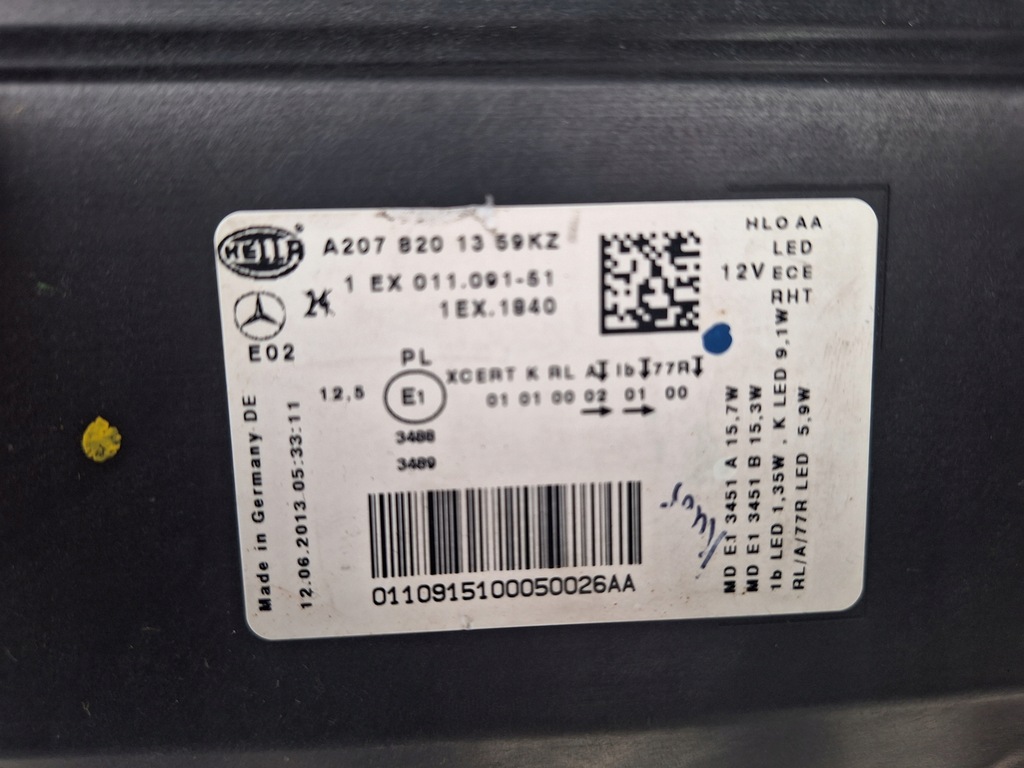 фото №10, Mercedes e coupe w207 lift лампа full led ils левая комплектная