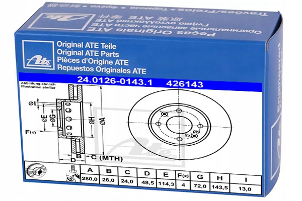 фото №1, Ate 24.0126-0143.1 диск гальмівна