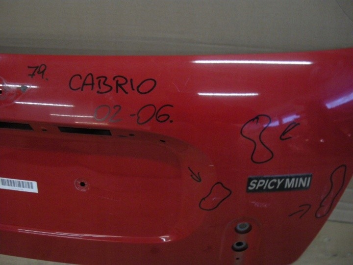 фото №3, Mini cooper 2002 cabrio кришка багажника задня