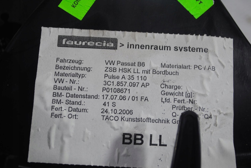 фото №6, Бардачок пассажира чёрный europa vw passat b6