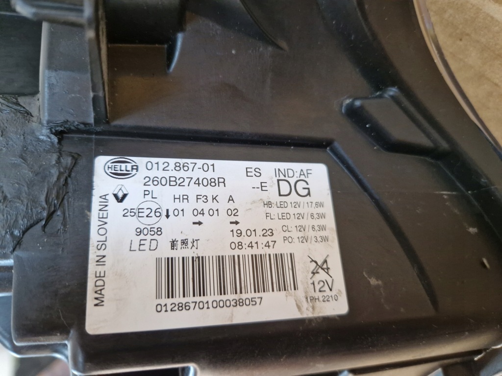 Renault clio megane iv 4 rs противотуманная фара левый led левая сторона 260b27408r Недорого