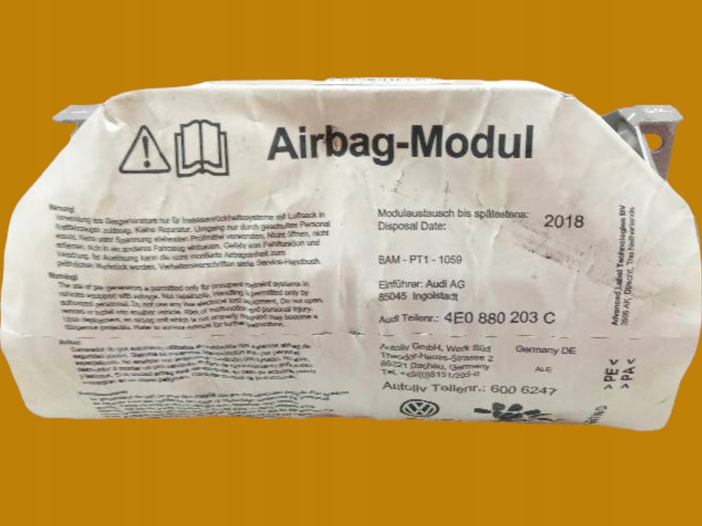 фото №5, Подушка повітряна подушка безпеки права пасажира 4e0880203c audi a8 ii d3