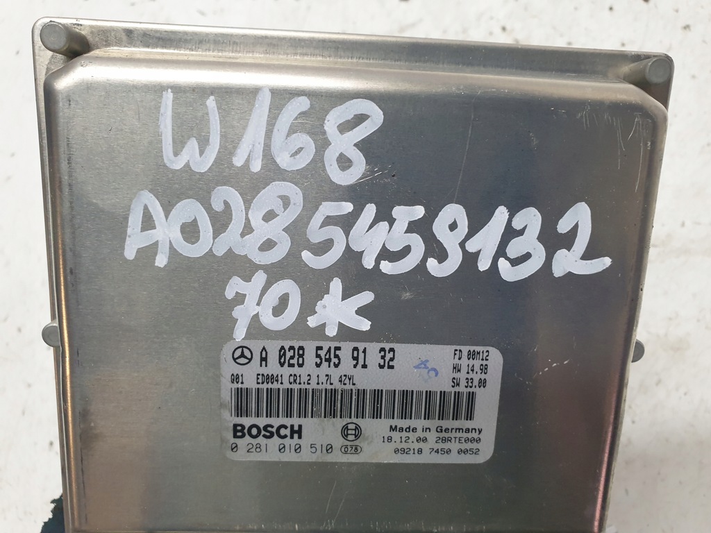 фото №5, Блок керування бортовий комп'ютер двигуна mercedes-benz w168 a0285459132