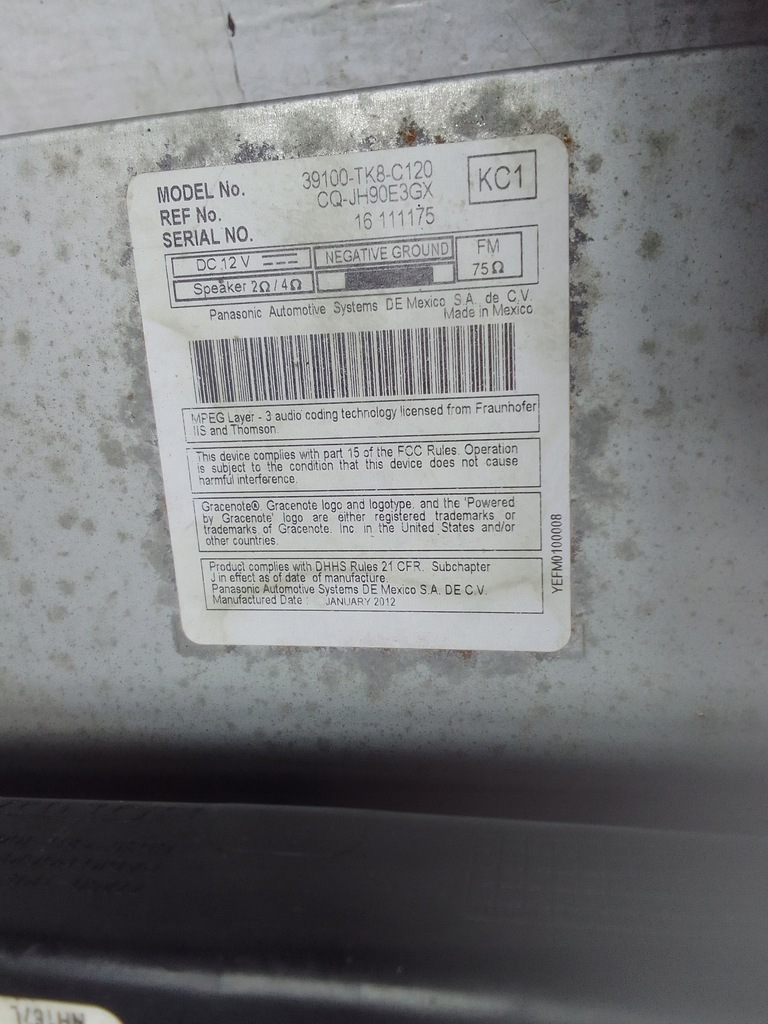 фото №10, Honda odyssey 11-17 радіо програвач 39100-tk8-c120 usa