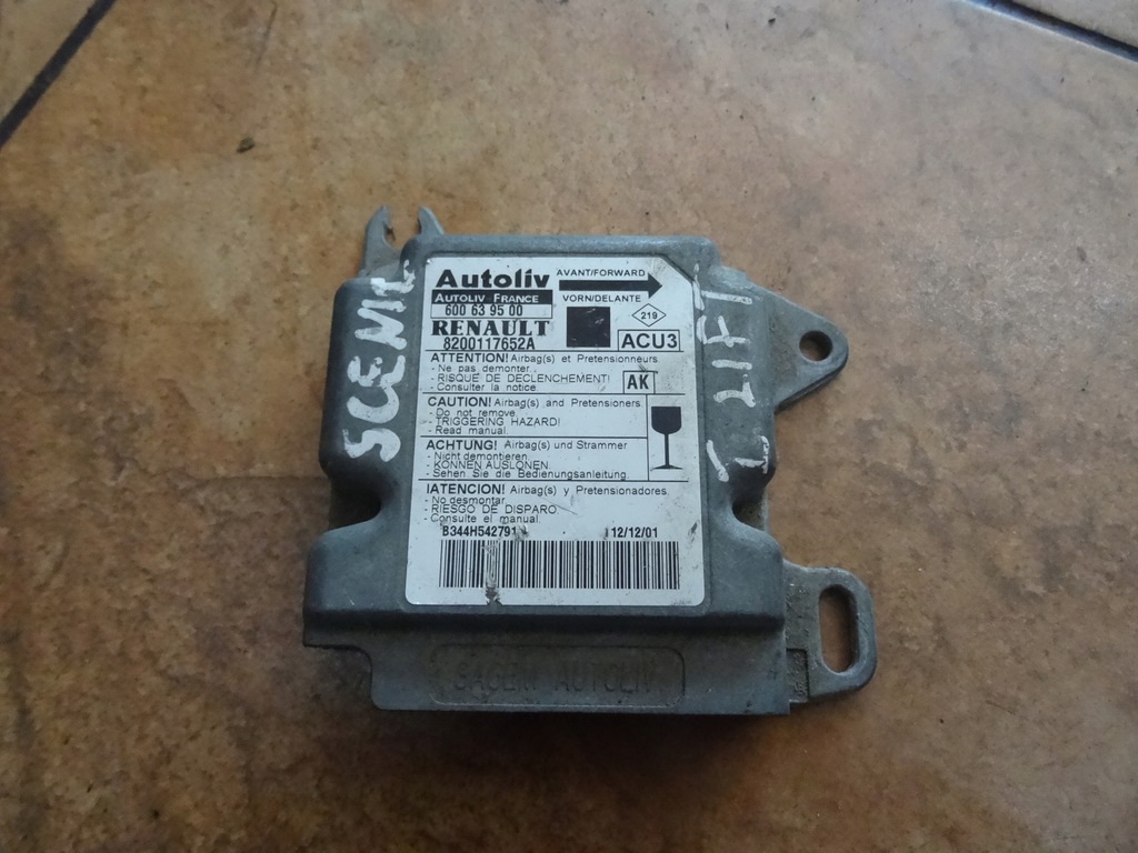 фото №1, Scenic i модуль блок керування подушка безпеки 8200117652a