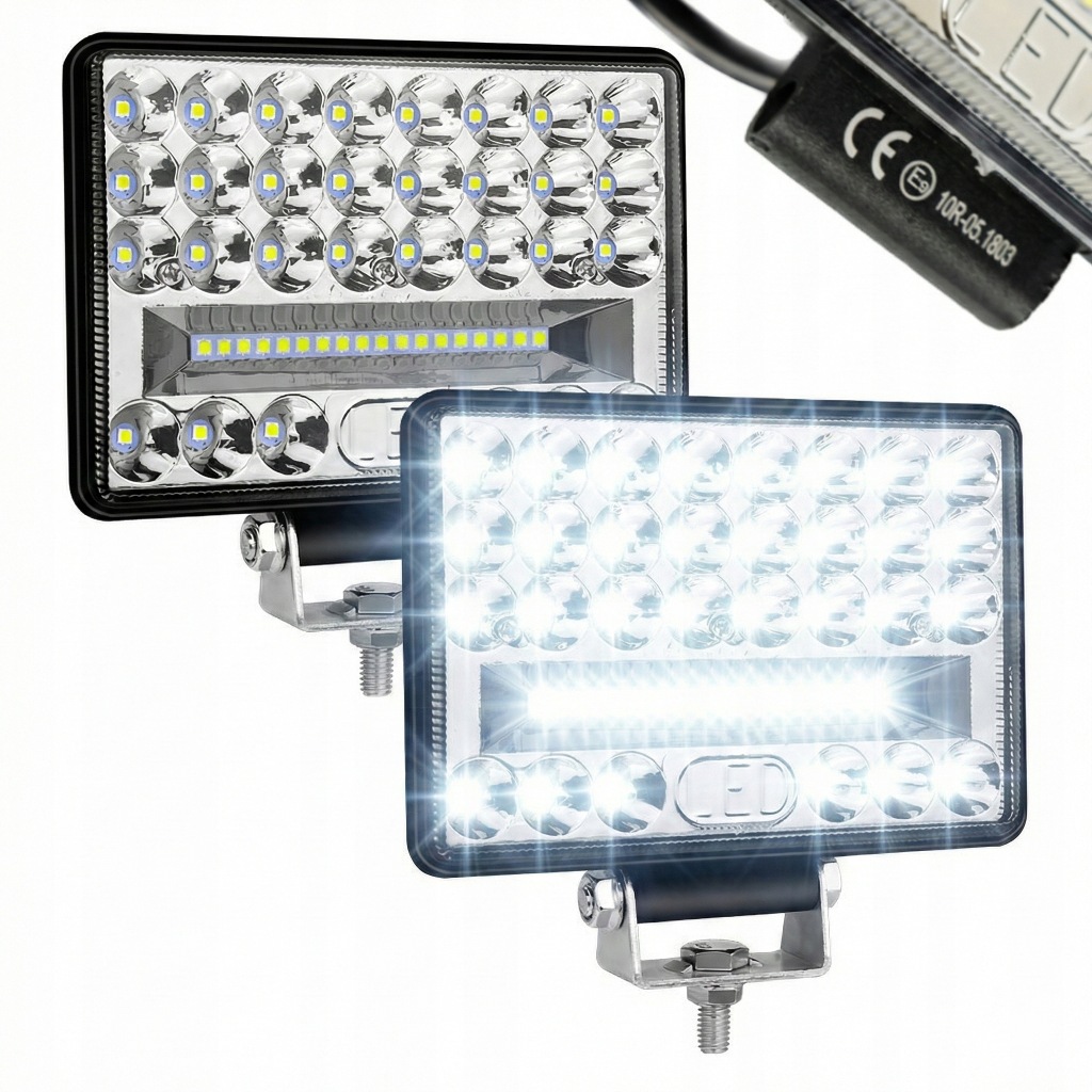 Купить Набор 2x усиленная фара рабочая 144w 48 led противотуманная фара 12v 24v ledbar homolog.