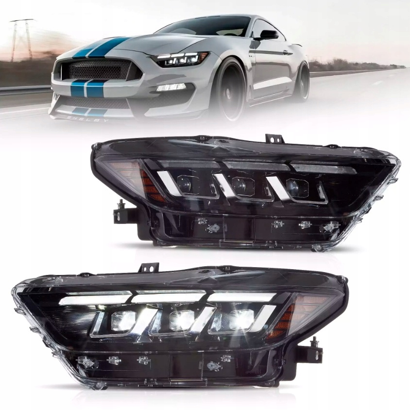 фото №1, Ford mustang 2015-2017 лампа лампи full led ліва + права vland eu стиль s650
