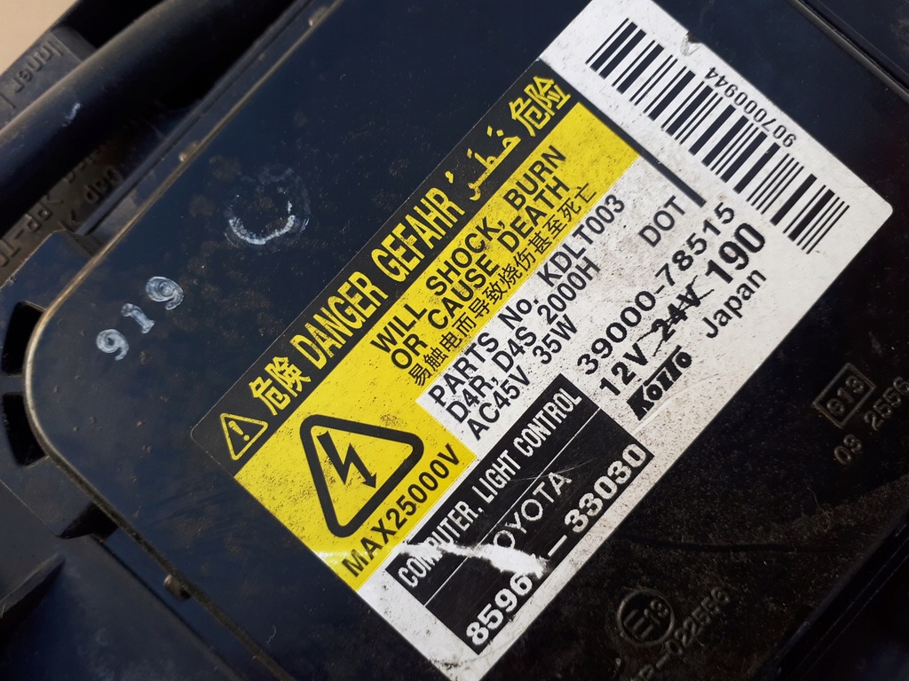 фото №11, Lexus rx 350 iii 09- лампа правая ксенон передняя преобразователь колба оборудование