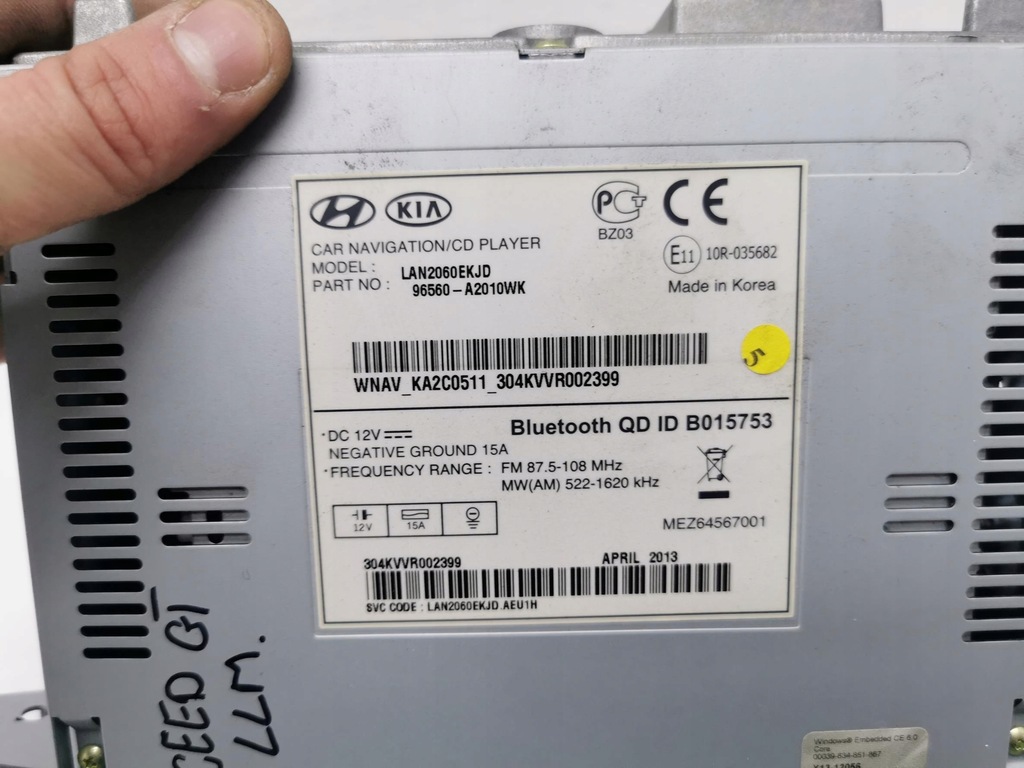 фото №9, Радіо cd навігація kia proceed ii 96560-a2010wk eu