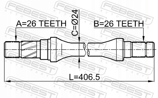 Привідний вал права 26x406.5x26 febest 0512-626gd Київ