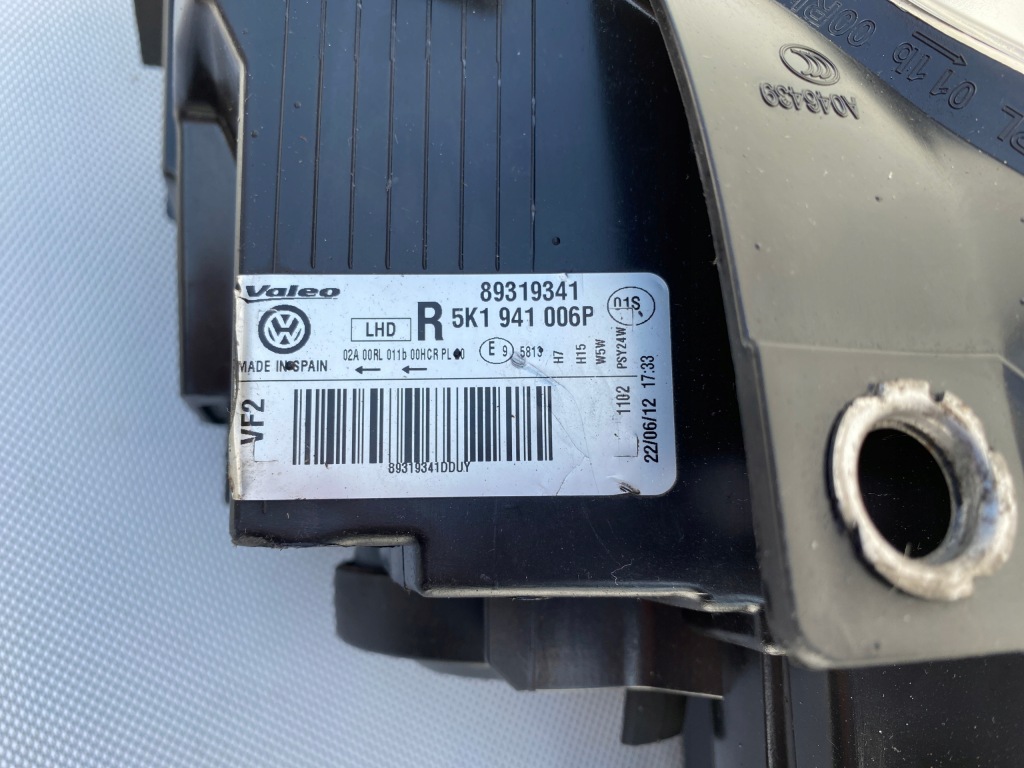 фото №5, Vw golf vi 6 лампа перед правая