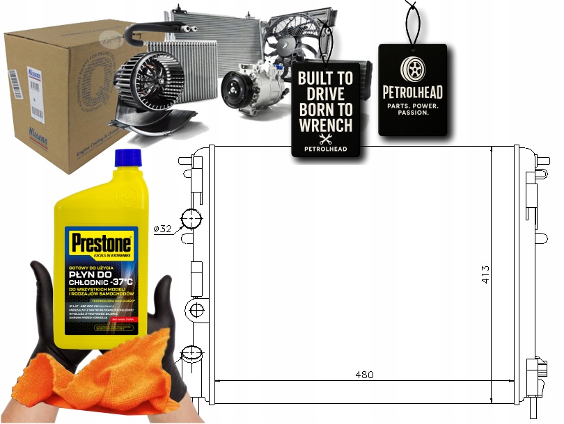 фото №1, Радиатор двигателя dacia logan logan express logan #petrolhead pro+ kit5
