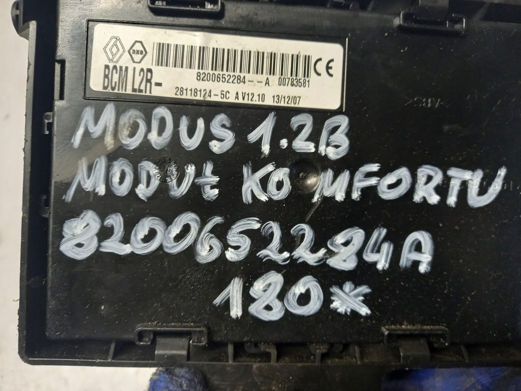 фото №3, Блок управления модуль renault modus 1.2b 8200652284a
