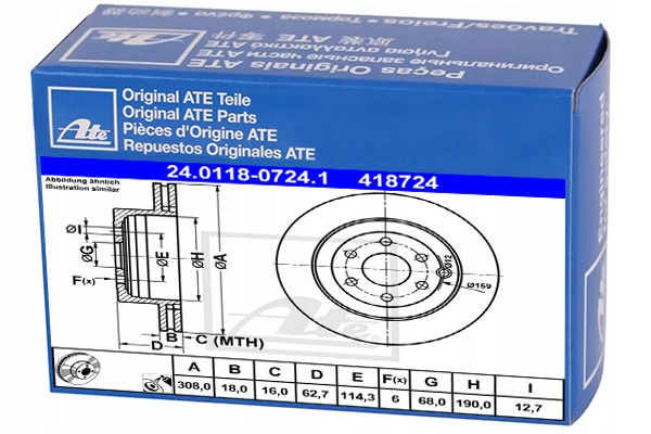 фото №1, Ate 24.0118-0724.1 диск тормозная