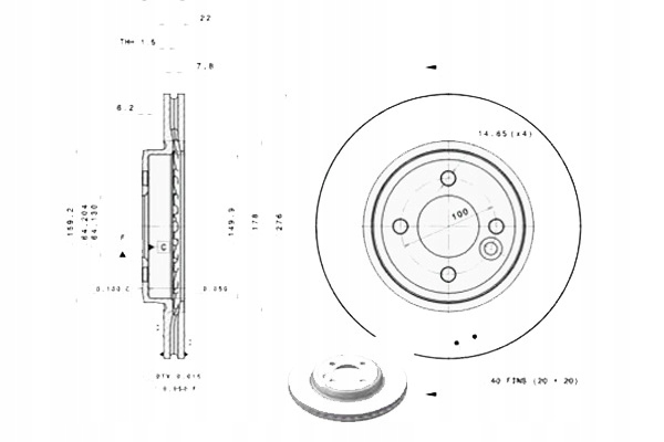 фото №1, Brembo тормозные диски тормозные 2szt. mini r50 r53 r52
