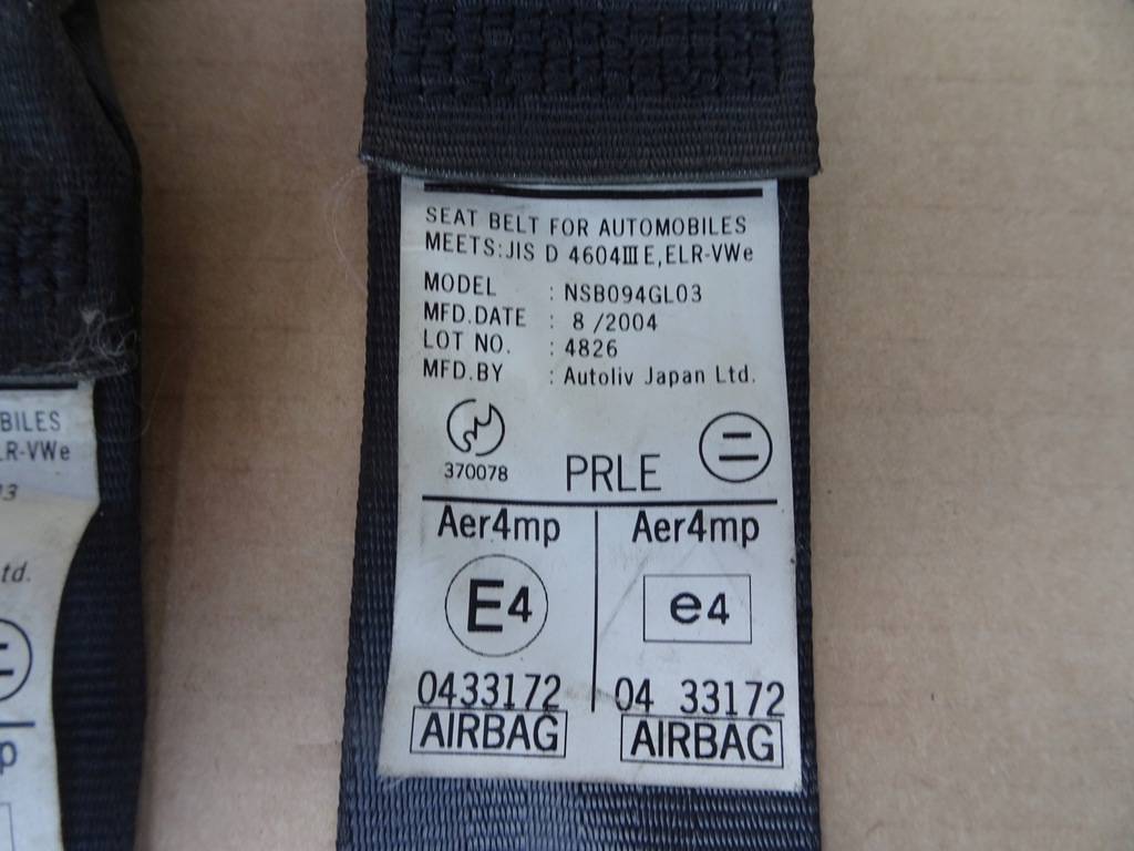 фото №9, Honda fr-v pas ремені перед лівий правий комплект