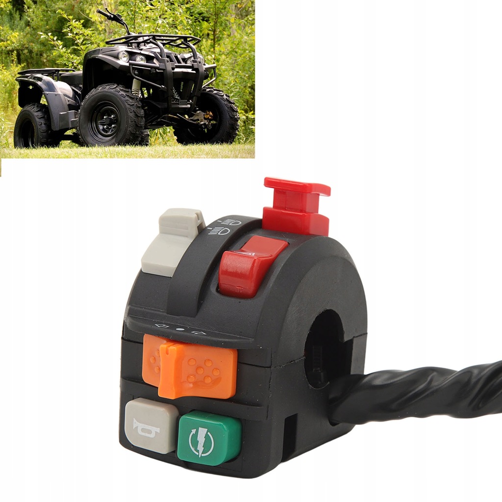 фото №11, Перемикач na кермо motocykla 7/8 cala 22mm 7-funkcyjny перемикач