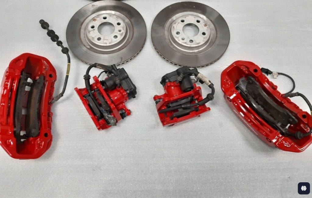 фото №1, Macan s brembo супорти гальмівні диски гальма червоні