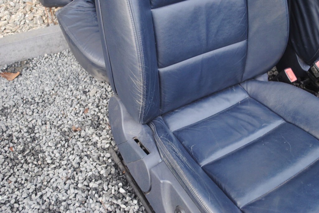 фото №7, Сиденья кожа комплект audi a6 c6 granatowe kombi