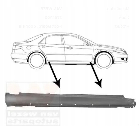 фото №3, Поріг пороги le+pr mazda 6 gg/gy 02-07 оцинковка