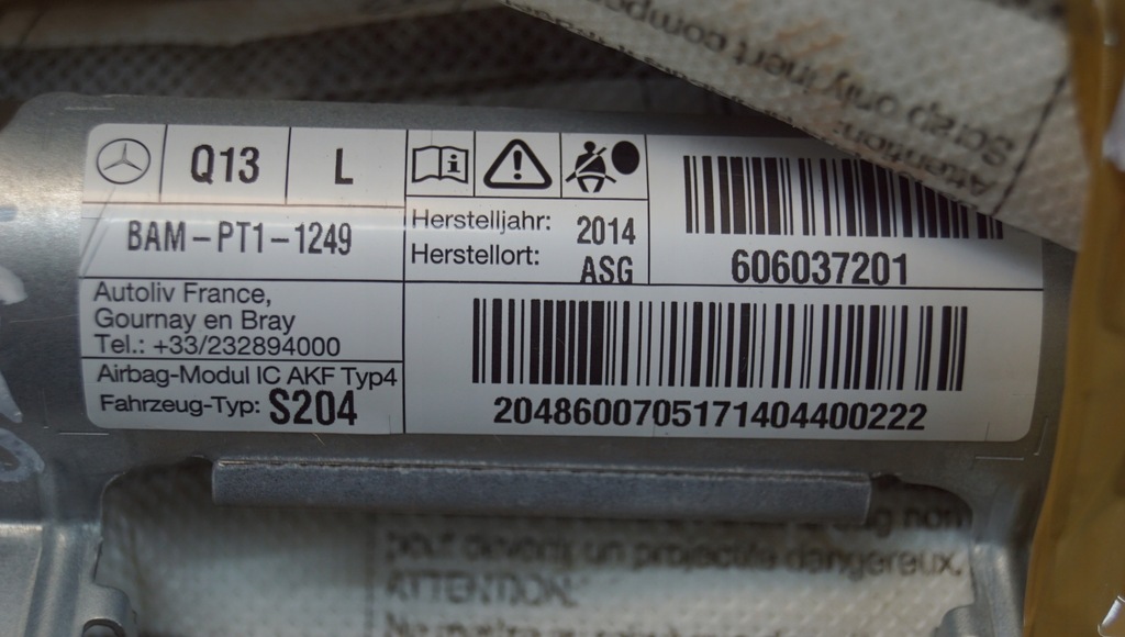 фото №6, Шторка безопасности подушка безопасности mercedes-benz оригинальный номер 2048600705