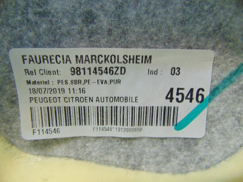 фото №5, Коврик обшивка pod сиденье peugeot 3008 ii