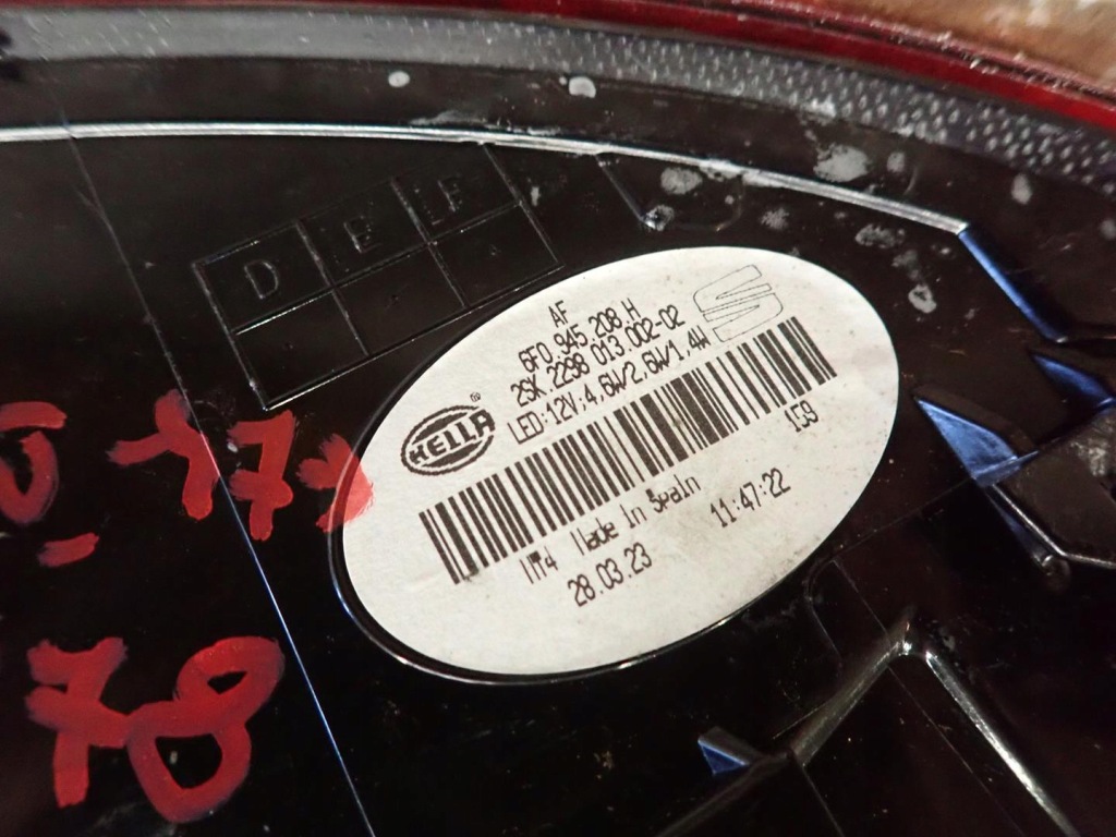 фото №6, Лампа задня задня права seat ibiza v 2017- 6f0945208h