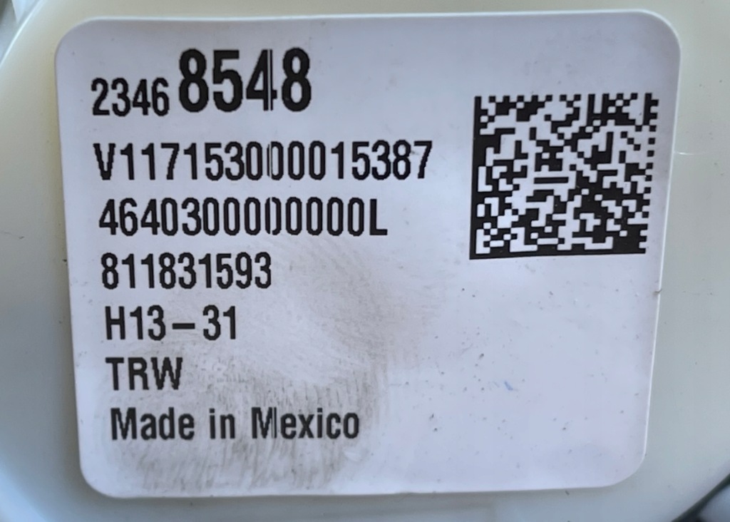 O2 cadillac escalade iv 2014 - ремінь безпеки iii ряд лівий задній 2346854 Доставка