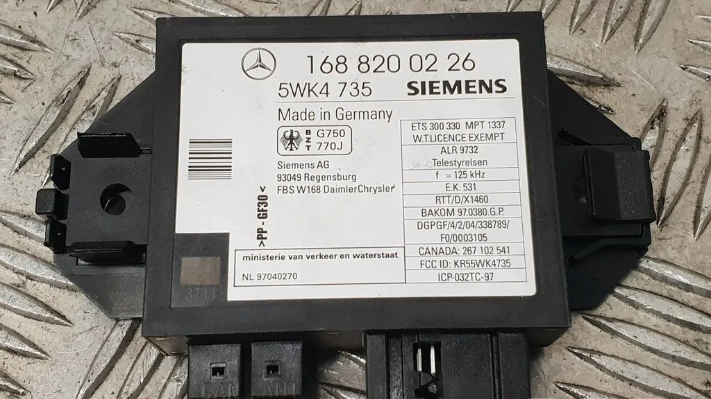 фото №1, Модуль иммобилайзер mercedes-benz a w168 a1688220114 1.7l дизель 70kw 2004