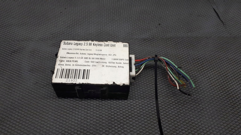 фото №1, Модуль keyless subaru legacy 98r