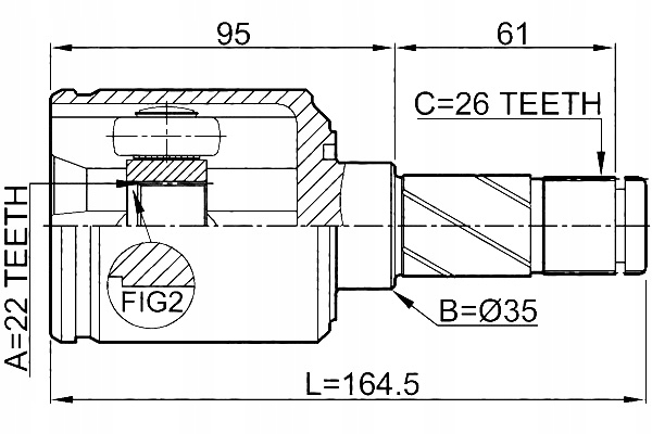 фото №3, Febest 2911-fliir набір шарнір, wał привідний