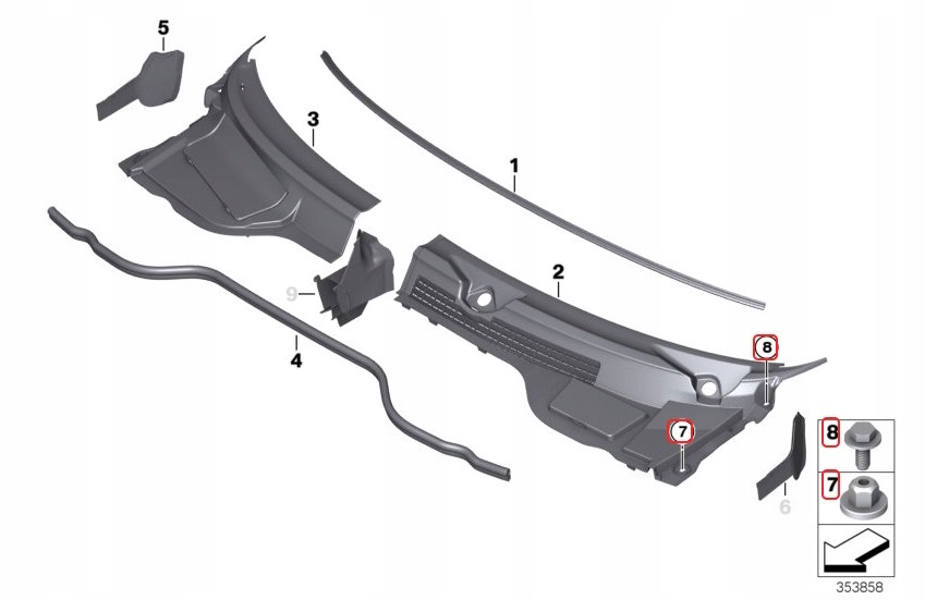 Купить Mini r55 r56 r57 болт гайка жабо набор оригинальный номер