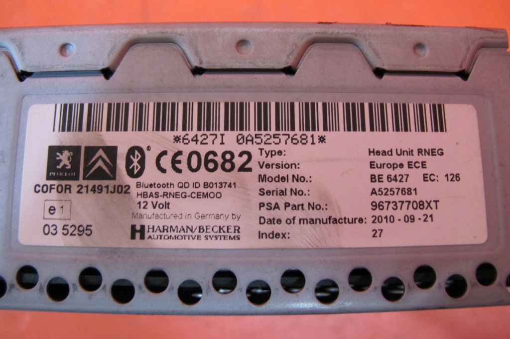 фото №4, Citroen c4 picasso 1 i радио cd bt sd навигация 96737708xt