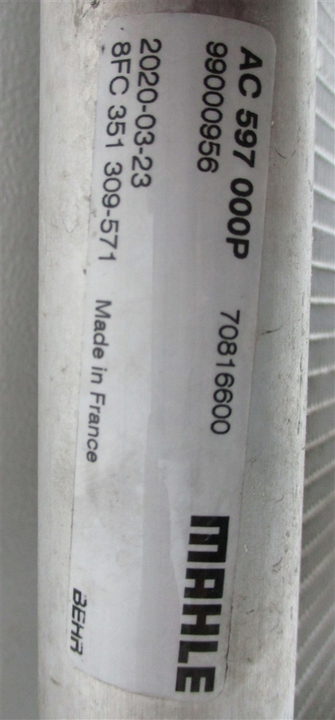 фото №6, Радиатор кондиционера citroen c5 iii x7 3.0 hdi 8fc351309571