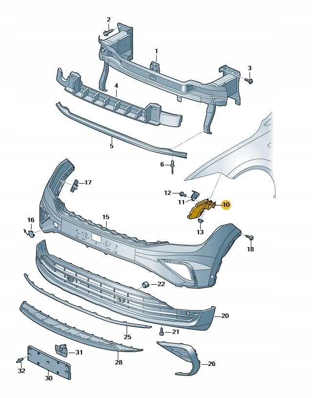 фото №8, Напрямна бампера - сторона ліва volkswagen tiguan оригінал 5na807049b