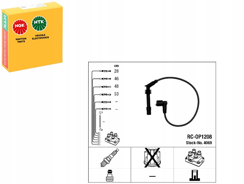 фото №1, Дроти запалювання opel 1,2-1,6 ngk