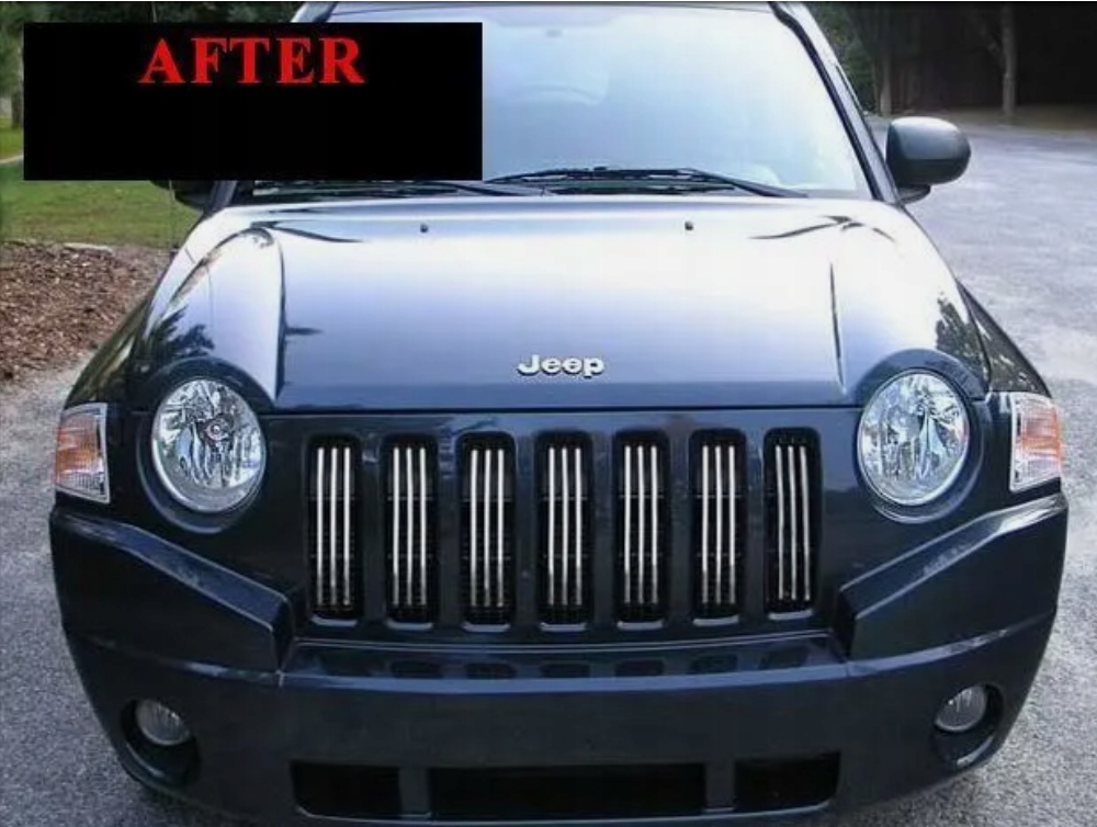 фото №1, 2007-2013 jeep compass - накладки хром решітка радіатора хромований