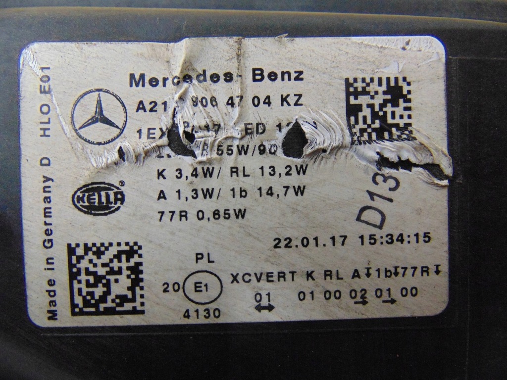 фото №16, Лампа левая перед mercedes w213 a2139064704kz europa